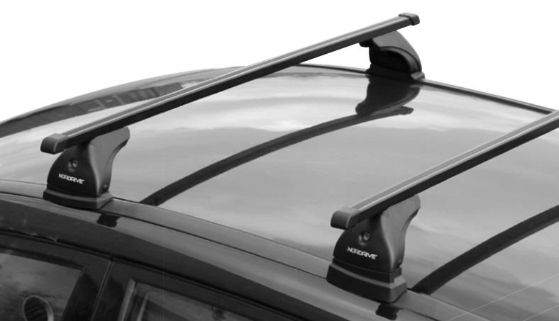 Nordrive Quadra black steel square Roof Bars for Ford Focus II 2004-2011 Estate Model Without Roof Rails and With T-Track