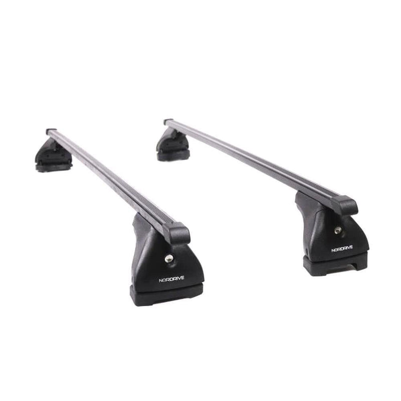 Nordrive Quadra black steel square Roof Bars for Ford FIESTA 2001-2008, 3 Door Models Only