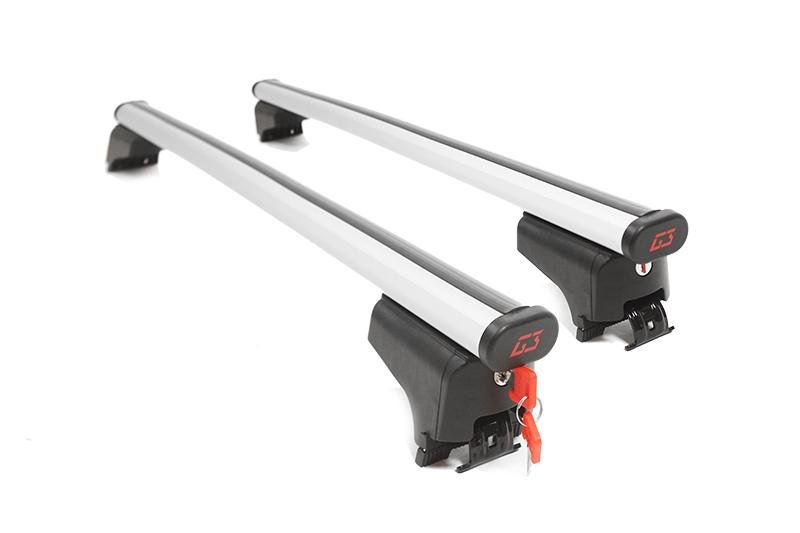 G3 Clop silver aluminium aero Roof Bars for DR Italy DR6 2013 Onwards (With Solid Integrated Roof Rails)