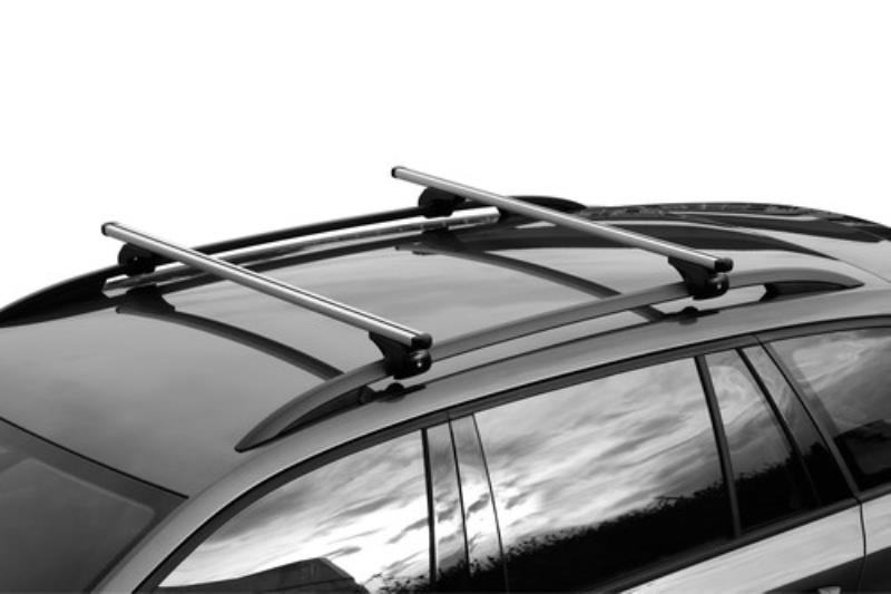 Nordrive Helio silver aluminium aero  Roof Bars for Mazda TRIBUTE 2000 to 2008 (With Raised Roof Rails)