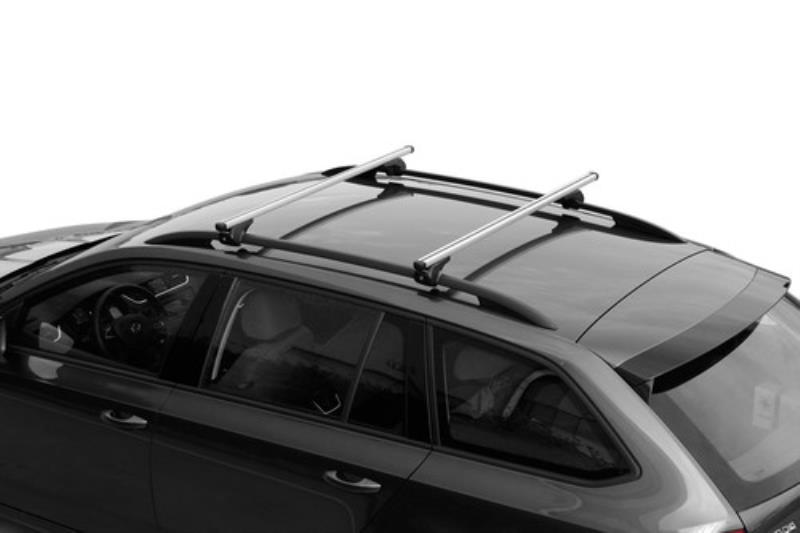Nordrive Helio silver aluminium aero  Roof Bars for Audi A4 Avant 2004 to 2008 (With Raised Roof Rails)