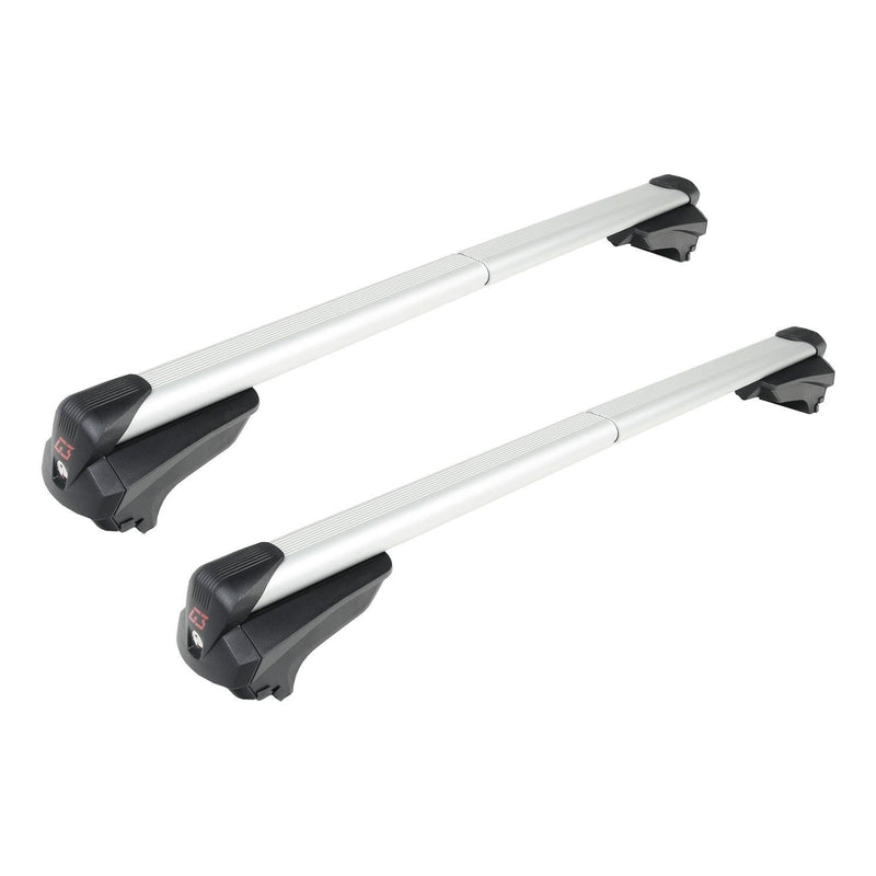 G3 Infinity silver aluminium aero Roof Bars for Audi A3 Sportback 2004-2013 With Solid Rails