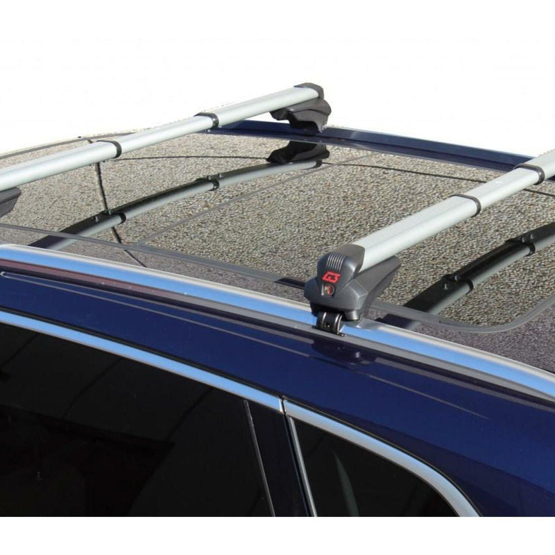 G3 Infinity silver aluminium aero Roof Bars for Vauxhall Zafira Mk II 2005-2014 With Solid Rails