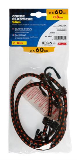 Slim elastic straps - O 8 mm - 2x60 cm