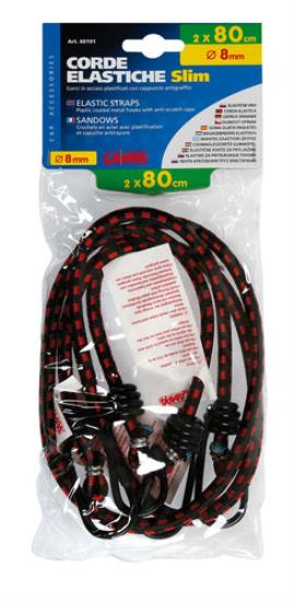 Slim elastic straps - O 8 mm - 2x80 cm
