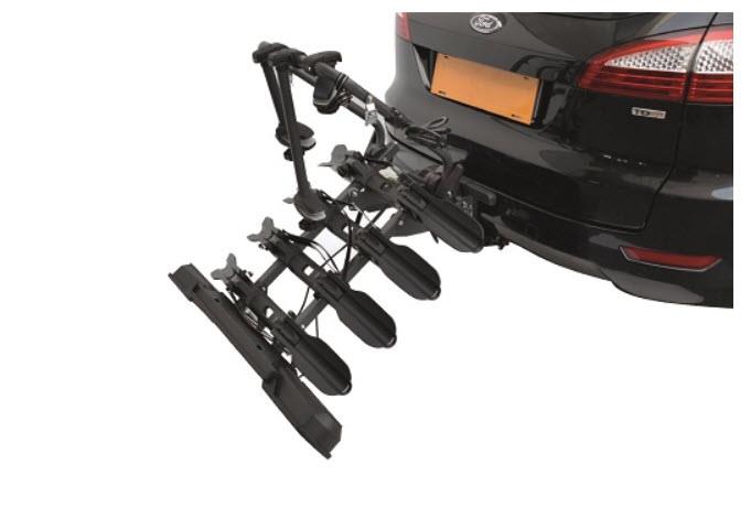 Peruzzo Pure Instinct 4 black tow bar mounted bike rack (wheel support) - 4 bikes