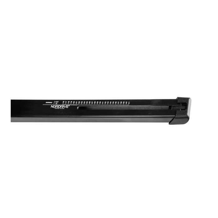 Nordrive Quadra black steel square Roof Bars for Lancia YPSILON, 3 Door, 2003-2012, Without Glass Roof