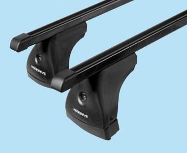 Nordrive Quadra black steel square Roof Bars for Saab 9-3 Estate, 2005-2014, Without Roof Rails