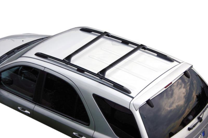 Nordrive Snap black steel aero  Roof Bars for Jeep Grand Cherokee III 2005-2010 With Raised Roof Rails