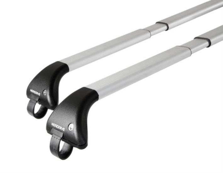 Nordrive Snap silver aluminium aero  Roof Bars for Fiat Croma 2005-2011 With Raised Roof Rails
