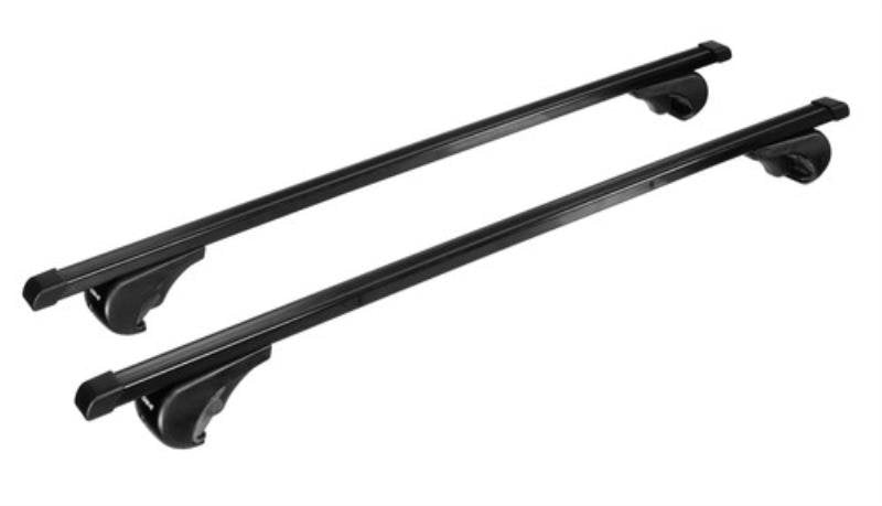 Nordrive Quadra black steel square Roof Bars for Saab 9-3 2005-2014 Estate Model With Raised Roof Rails