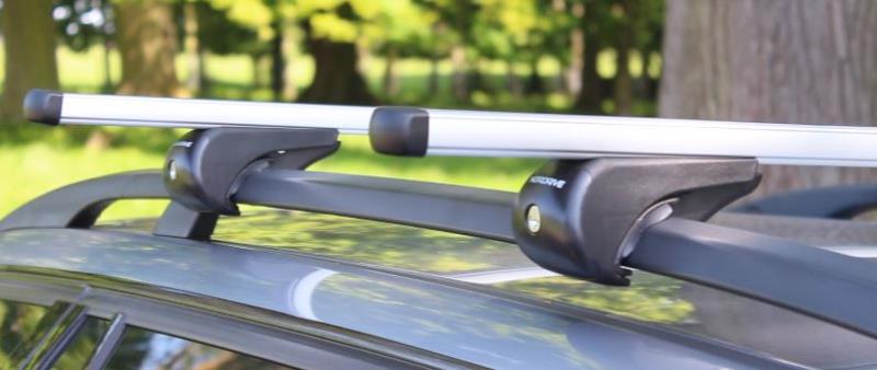 Nordrive Helio silver aluminium aero  Roof Bars for Toyota LAND CRUISER 2002 to 2010 (With Raised Roof Rails)