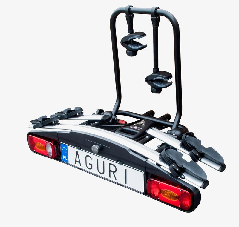 Aguri Active 2 silver tow bar mounted bike rack (wheel support) - 2 (3) bikes