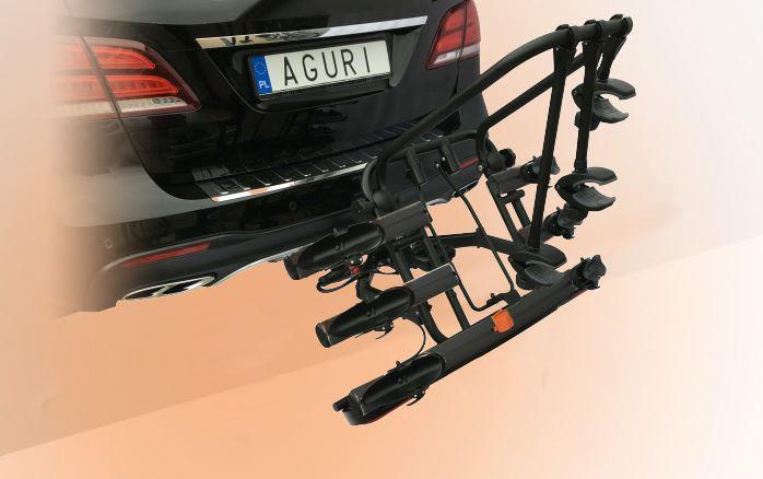 Aguri Active 3 black tow bar mounted bike rack (wheel support) - 3 (4) bikes