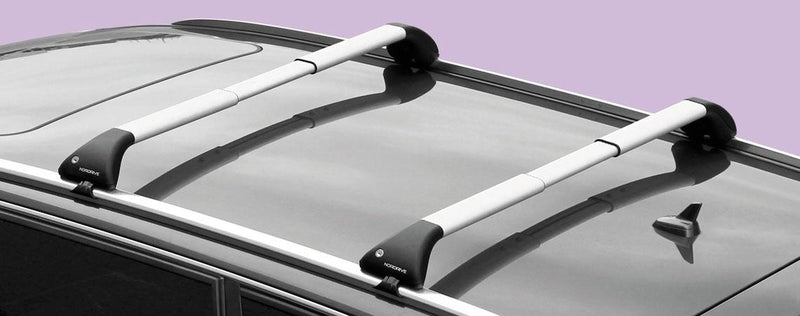 Nordrive Snap silver aluminium aero  Roof Bars for Volvo V90 II 2016 Onwards, with Solid Roof Rails