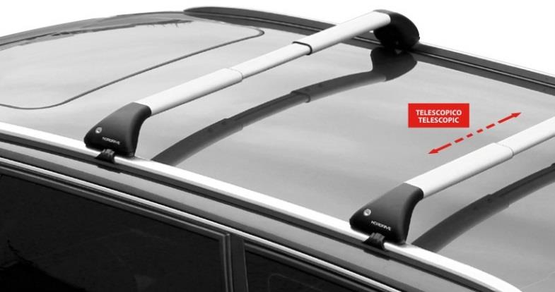 Nordrive Snap silver aluminium aero  Roof Bars for Hyundai SANTA FÉ IV 2018 Onwards, with Solid Roof Rails