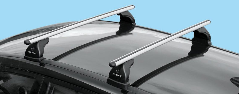 Nordrive Alumia silver aluminium aero Roof Bars for Ford Edge 2015 Onwards, Without Roof Rails