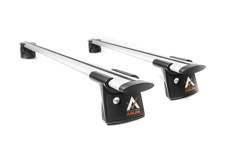 Aguri Runner II silver aluminium aero Roof Bars for Opel ASTRA H Estate 2004-2009, with Solid Roof Rails
