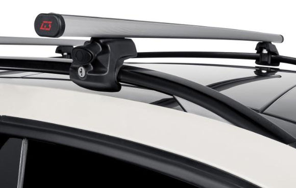 G3 Open silver aluminium aero Roof Bars for Volkswagen TRANSPORTER Mk V Bus 2003 to 2015 (With Raised Roof Rails)