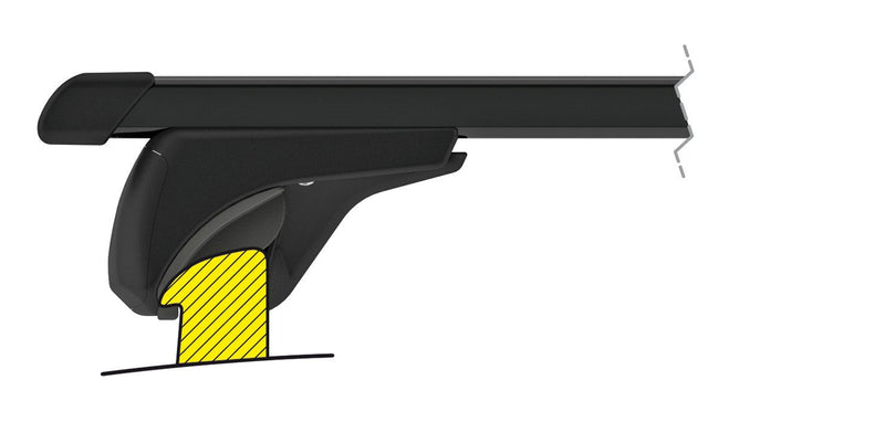 Nordrive Quadra black steel square Roof Bars for Jaguar XF Sportbrake, 2017 Onwards, with Solid Roof Rails