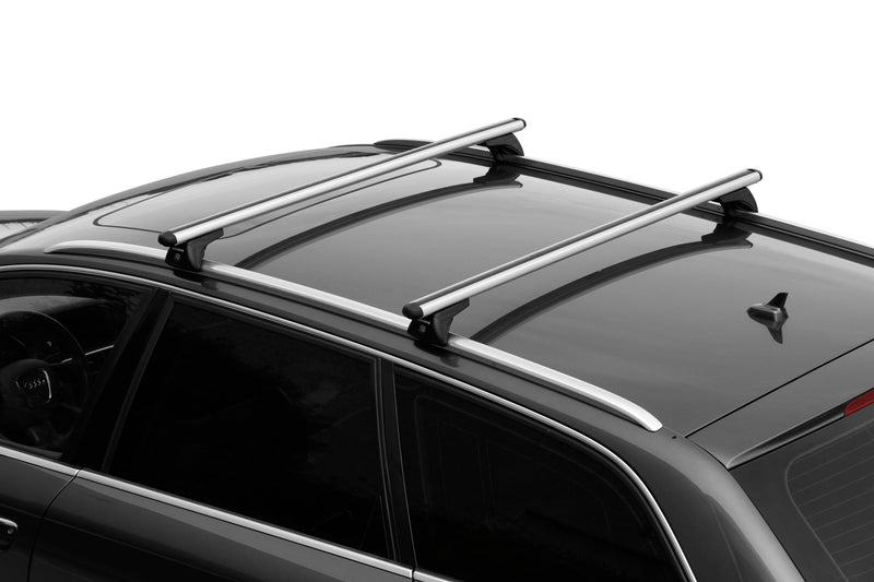 Nordrive Alumia silver aluminium aero  Roof Bars for Volvo V60 II 2018 Onwards (With Solid Integrated Roof Rails)