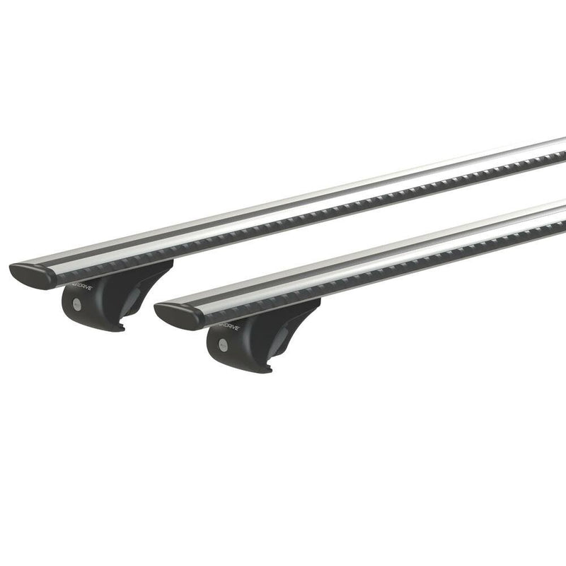 Nordrive Silenzio silver aluminium wing Roof Bars for Ssangyong XLV Closed Off-Road Vehicle 2016 Onwards, With Raised Roof Rails