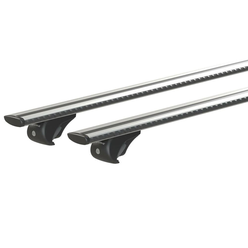 Nordrive Silenzio silver aluminium wing Roof Bars for Kia Carnival 2006-2014, With Raised Roof Rails