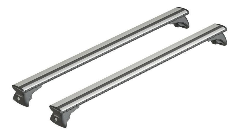 Nordrive Silenzio silver aluminium wing Roof Bars for Chevrolet Tacuma 2005-2011 With Raised Roof Rails