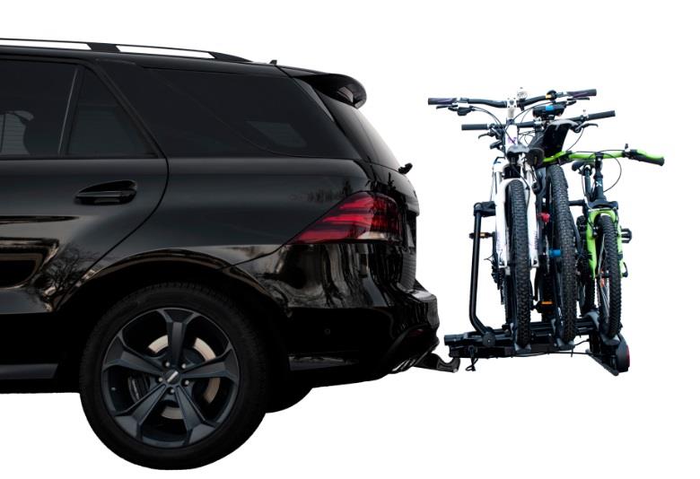 Aguri Active 3 silver tow bar mounted bike rack (wheel support) - 3 (4) bikes