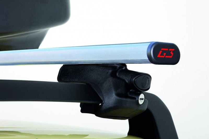 G3 Open silver aluminium aero Roof Bars for Audi A4 Avant 2004 to 2008 (With Raised Roof Rails)