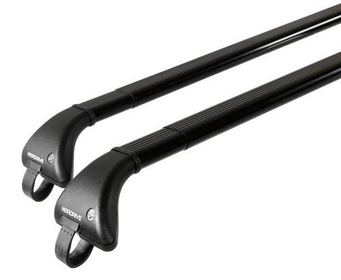 Nordrive Snap black steel aero  Roof Bars for Mitsubishi Shogun Pinin 1999-2007 With Raised Roof Rails