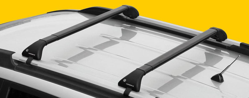 Nordrive Snap black steel aero  Roof Bars for Peugeot 1007 2005-2009 With Raised Roof Rails