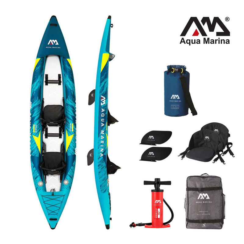 Aqua Marina Steam (2022) 13'6" Professional Kayak 2-Person with DWF Deck (Paddle Excluded)