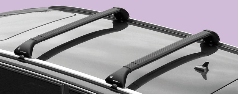 Nordrive Snap black steel aero  Roof Bars for Peugeot 2008, 2002 Onwards, With Solid Roof Rails