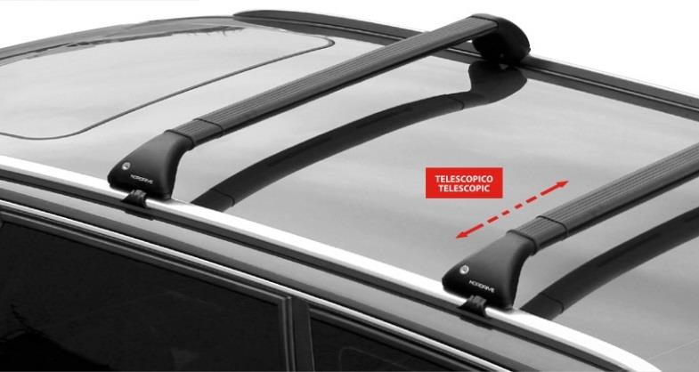 Nordrive Snap black steel aero  Roof Bars for Fiat TIPO Estate 2016 Onwards With Solid Roof Rails