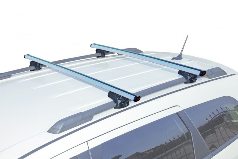 G3 Open silver aluminium aero Roof Bars for Skoda ROOMSTER 2006 to 2015 (With Raised Roof Rails)
